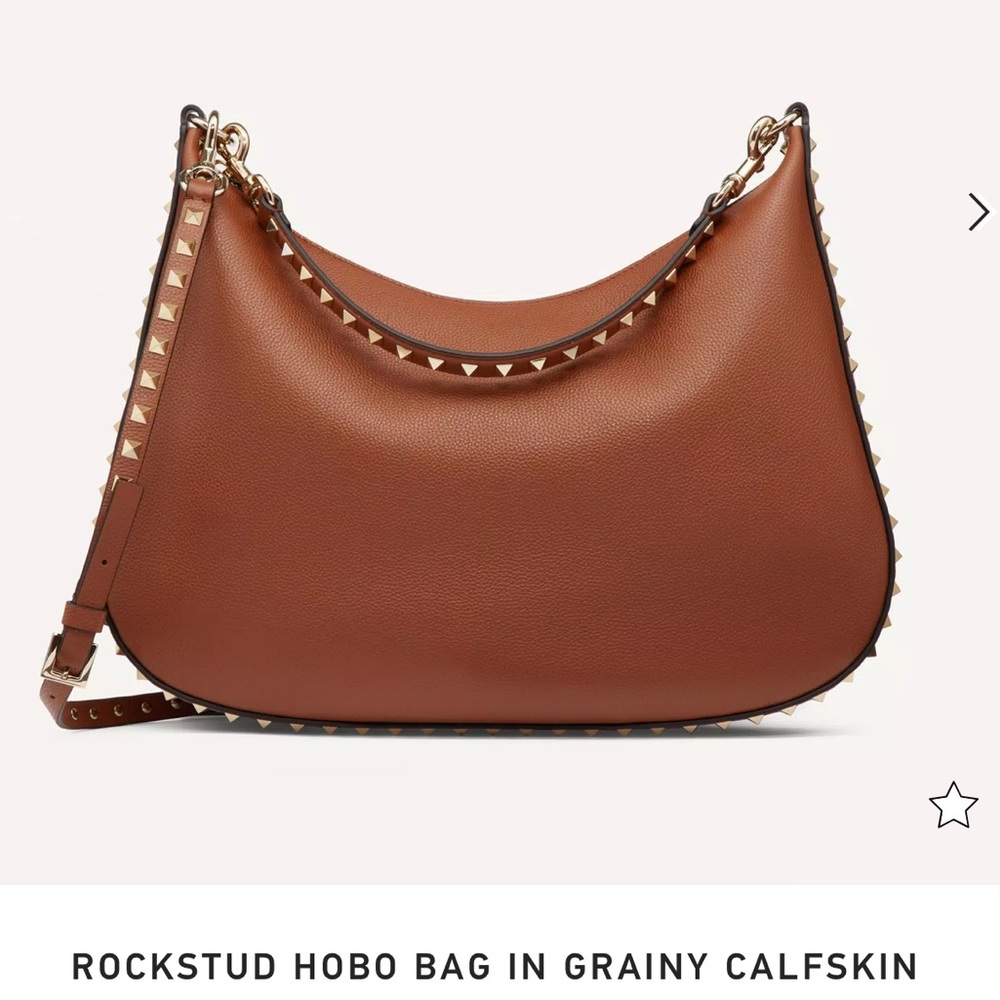 Valentino Rockstud Hobo Bag | Saddle Brown, like new w box & dust bag